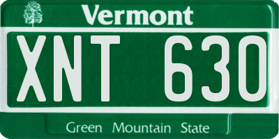 VT license plate XNT630