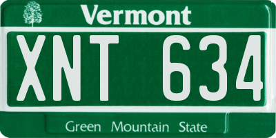 VT license plate XNT634