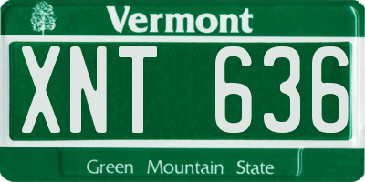 VT license plate XNT636