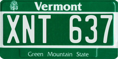 VT license plate XNT637