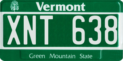 VT license plate XNT638