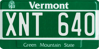 VT license plate XNT640