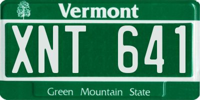 VT license plate XNT641