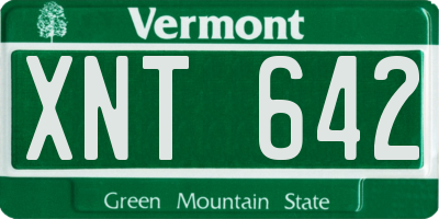 VT license plate XNT642