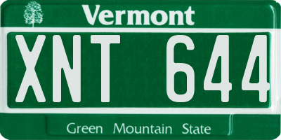 VT license plate XNT644