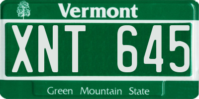 VT license plate XNT645