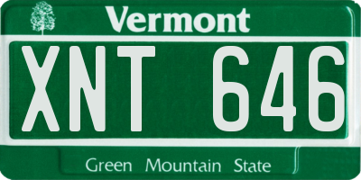 VT license plate XNT646