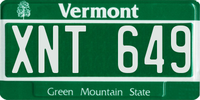 VT license plate XNT649