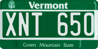 VT license plate XNT650