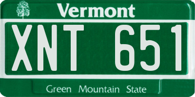 VT license plate XNT651