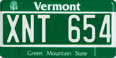 VT license plate XNT654