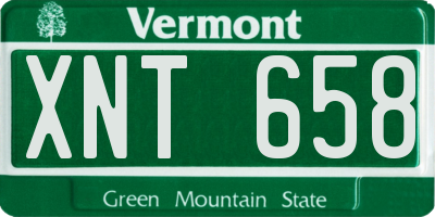 VT license plate XNT658