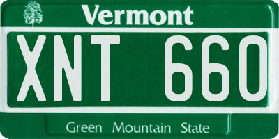 VT license plate XNT660