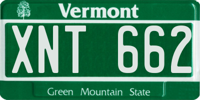VT license plate XNT662