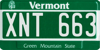 VT license plate XNT663