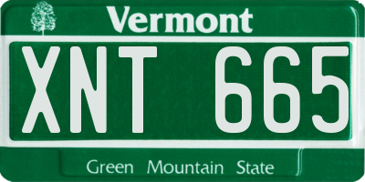 VT license plate XNT665