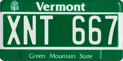 VT license plate XNT667