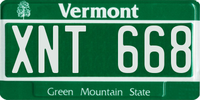 VT license plate XNT668