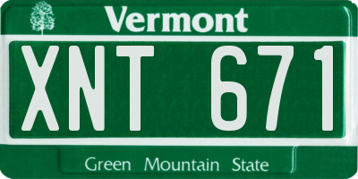 VT license plate XNT671
