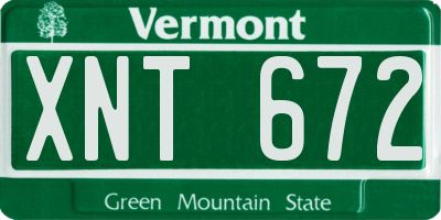 VT license plate XNT672