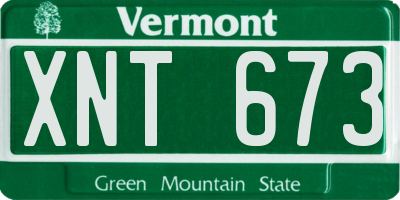 VT license plate XNT673