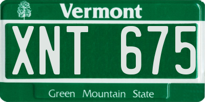 VT license plate XNT675