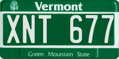 VT license plate XNT677