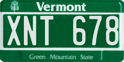 VT license plate XNT678