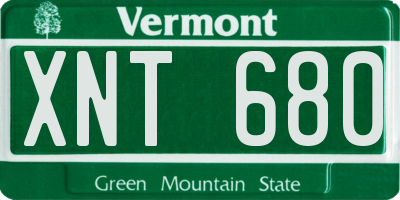 VT license plate XNT680