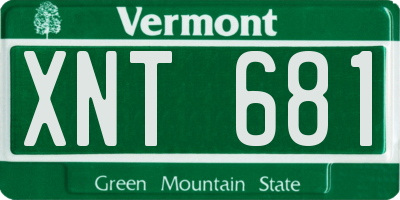 VT license plate XNT681
