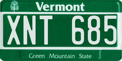 VT license plate XNT685