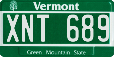 VT license plate XNT689