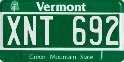 VT license plate XNT692