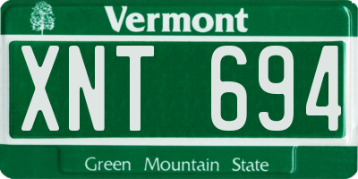 VT license plate XNT694