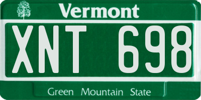 VT license plate XNT698