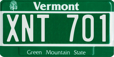 VT license plate XNT701