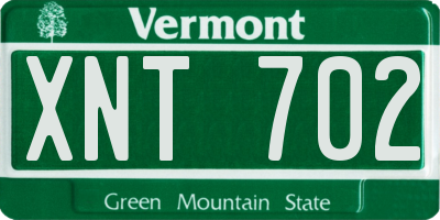 VT license plate XNT702