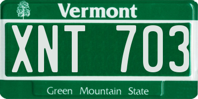 VT license plate XNT703