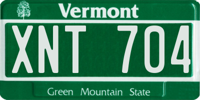 VT license plate XNT704