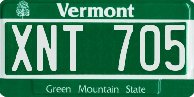 VT license plate XNT705
