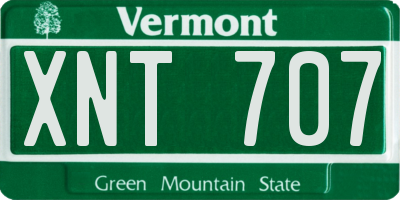 VT license plate XNT707