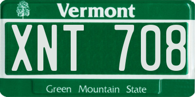 VT license plate XNT708