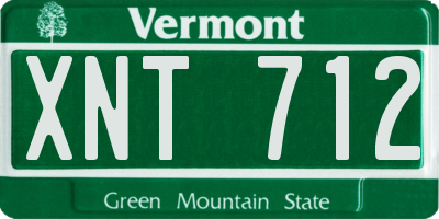 VT license plate XNT712