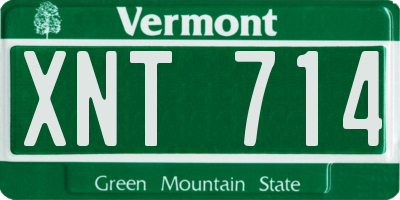 VT license plate XNT714