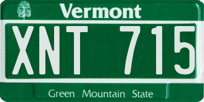 VT license plate XNT715
