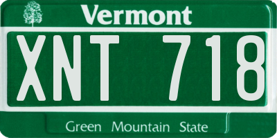 VT license plate XNT718