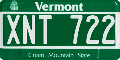 VT license plate XNT722