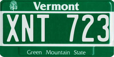 VT license plate XNT723