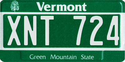 VT license plate XNT724