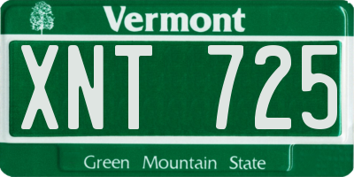 VT license plate XNT725